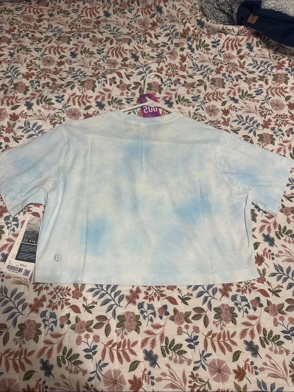 NWT Lululemon All Yours Organic Cotton Cropped T *Wash Smoothie Wash Blueberry